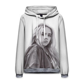 Мужская толстовка 3D с принтом BILLIE EILISH в Петрозаводске, 100% полиэстер | двухслойный капюшон со шнурком для регулировки, мягкие манжеты на рукавах и по низу толстовки, спереди карман-кенгуру с мягким внутренним слоем. | ayelish | bad guy | bellyache | bilie eilish | bilie elish | billie | billie eilish | eilish | electronic | elish | music | били айлиш | билли айлиш | эйлиш | элиш