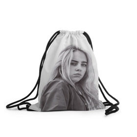 Рюкзак-мешок 3D с принтом BILLIE EILISH в Петрозаводске, 100% полиэстер | плотность ткани — 200 г/м2, размер — 35 х 45 см; лямки — толстые шнурки, застежка на шнуровке, без карманов и подкладки | ayelish | bad guy | bellyache | bilie eilish | bilie elish | billie | billie eilish | eilish | electronic | elish | music | били айлиш | билли айлиш | эйлиш | элиш