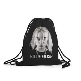 Рюкзак-мешок 3D с принтом BILLIE EILISH в Петрозаводске, 100% полиэстер | плотность ткани — 200 г/м2, размер — 35 х 45 см; лямки — толстые шнурки, застежка на шнуровке, без карманов и подкладки | ayelish | bad guy | bellyache | bilie eilish | bilie elish | billie | billie eilish | eilish | electronic | elish | music | били айлиш | билли айлиш | эйлиш | элиш