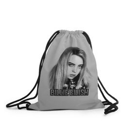 Рюкзак-мешок 3D с принтом BILLIE EILISH в Петрозаводске, 100% полиэстер | плотность ткани — 200 г/м2, размер — 35 х 45 см; лямки — толстые шнурки, застежка на шнуровке, без карманов и подкладки | ayelish | bad guy | bellyache | bilie eilish | bilie elish | billie | billie eilish | eilish | electronic | elish | music | били айлиш | билли айлиш | эйлиш | элиш