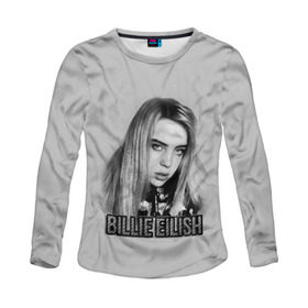 Женский лонгслив 3D с принтом BILLIE EILISH в Петрозаводске, 100% полиэстер | длинные рукава, круглый вырез горловины, полуприлегающий силуэт | ayelish | bad guy | bellyache | bilie eilish | bilie elish | billie | billie eilish | eilish | electronic | elish | music | били айлиш | билли айлиш | эйлиш | элиш