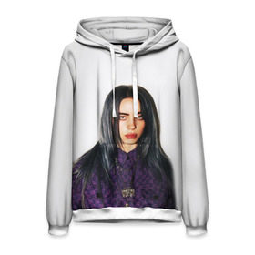 Мужская толстовка 3D с принтом BILLIE EILISH в Петрозаводске, 100% полиэстер | двухслойный капюшон со шнурком для регулировки, мягкие манжеты на рукавах и по низу толстовки, спереди карман-кенгуру с мягким внутренним слоем. | ayelish | bad guy | bellyache | bilie eilish | bilie elish | billie | billie eilish | eilish | electronic | elish | music | били айлиш | билли айлиш | эйлиш | элиш