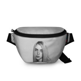 Поясная сумка 3D с принтом BILLIE EILISH в Петрозаводске, 100% полиэстер | плотная ткань, ремень с регулируемой длиной, внутри несколько карманов для мелочей, основное отделение и карман с обратной стороны сумки застегиваются на молнию | ayelish | bad guy | bellyache | bilie eilish | bilie elish | billie | billie eilish | eilish | electronic | elish | music | били айлиш | билли айлиш | эйлиш | элиш