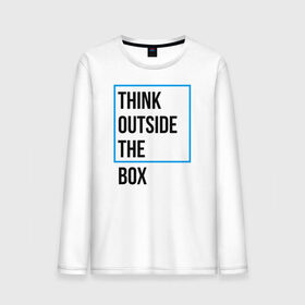 Мужской лонгслив хлопок с принтом Think outside the box в Петрозаводске, 100% хлопок |  | Тематика изображения на принте: 