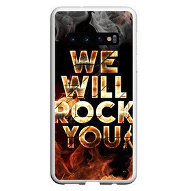 Чехол для Samsung Galaxy S10 с принтом We Will Rock You в Петрозаводске, Силикон | Область печати: задняя сторона чехла, без боковых панелей | Тематика изображения на принте: bohemian | brian | freddie | john | mercury | must go on | queen | rhapsody | roger | taylor | the miracle | the show | богемская | рапсодия | роджер тейлор | фредди меркьюри