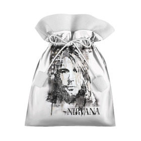 Подарочный 3D мешок с принтом Kurt Cobain в Петрозаводске, 100% полиэстер | Размер: 29*39 см | Тематика изображения на принте: bleach | blew | cobain | dave | geffen | hormoaning | in utero | incesticide | krist | kurt | nevermind | nirvana | novoselic | rock | vevo | геффен | курт кобейн | нирвана | рок