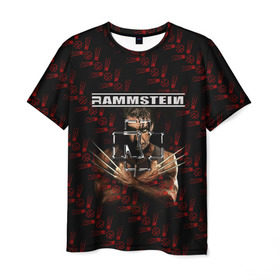 Мужская футболка 3D с принтом Rammstein (Росомаха) в Петрозаводске, 100% полиэфир | прямой крой, круглый вырез горловины, длина до линии бедер | Тематика изображения на принте: rammstein