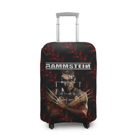 Чехол для чемодана 3D с принтом Rammstein (Росомаха) в Петрозаводске, 86% полиэфир, 14% спандекс | двустороннее нанесение принта, прорези для ручек и колес | rammstein