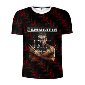 Мужская футболка 3D спортивная с принтом Rammstein (Росомаха) в Петрозаводске, 100% полиэстер с улучшенными характеристиками | приталенный силуэт, круглая горловина, широкие плечи, сужается к линии бедра | rammstein