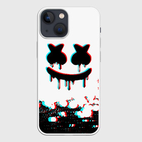 Чехол для iPhone 13 mini с принтом MARSHMELLO GLITCH в Петрозаводске,  |  | america | dj | glitch | marshmello | usa | америка | глитч | маршмелло