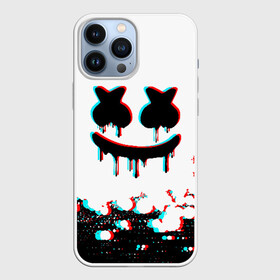 Чехол для iPhone 13 Pro Max с принтом MARSHMELLO GLITCH в Петрозаводске,  |  | america | dj | glitch | marshmello | usa | америка | глитч | маршмелло