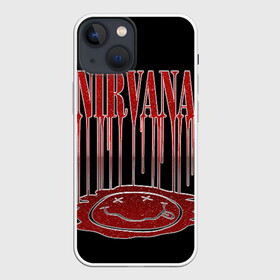 Чехол для iPhone 13 mini с принтом Nirvana в Петрозаводске,  |  | bleach | blew | cobain | dave | geffen | hormoaning | in utero | incesticide | krist | kurt | nevermind | nirvana | novoselic | rock | vevo | геффен | курт кобейн | нирвана | рок