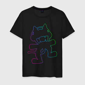 Мужская футболка хлопок с принтом MONSTERCAT в Петрозаводске, 100% хлопок | прямой крой, круглый вырез горловины, длина до линии бедер, слегка спущенное плечо. | cat | monster | monster cat | monstercat | кот | монстеркет