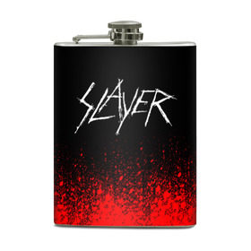 Фляга с принтом SLAYER (14) в Петрозаводске, металлический корпус | емкость 0,22 л, размер 125 х 94 мм. Виниловая наклейка запечатывается полностью | Тематика изображения на принте: metal | music | rock | slayer | метал | музыка | рок