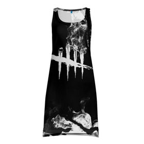 Платье-майка 3D с принтом DEAD BY DAYLIGHT в Петрозаводске, 100% полиэстер | полуприлегающий силуэт, широкие бретели, круглый вырез горловины, удлиненный подол сзади. | dbd | dead by daylight | survival horror | дбд | мертвы к рассвету