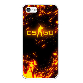 Чехол для iPhone 5/5S матовый с принтом CS GO FIRE в Петрозаводске, Силикон | Область печати: задняя сторона чехла, без боковых панелей | astralis | awp | counter strike | cs go | cs go global offensive | faze clan | hyper beast | team liquid | астралис | тим ликвид | фейз клан | хайпер бист