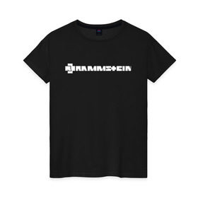 Женская футболка хлопок с принтом RAMMSTEIN (НА СПИНЕ) в Петрозаводске, 100% хлопок | прямой крой, круглый вырез горловины, длина до линии бедер, слегка спущенное плечо | rammstein | рамштайн