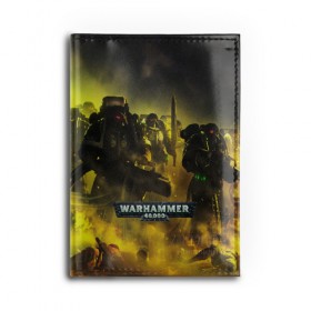 Обложка для автодокументов с принтом WARHAMMER 40K в Петрозаводске, натуральная кожа |  размер 19,9*13 см; внутри 4 больших “конверта” для документов и один маленький отдел — туда идеально встанут права | abaddon | armada | battlefleet gothic | black legion | warhammer 40k | абаддон | чёрный легион