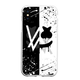 Чехол для iPhone XS Max матовый с принтом ALAN WALKER x MARSHMELLO в Петрозаводске, Силикон | Область печати: задняя сторона чехла, без боковых панелей | Тематика изображения на принте: alan walker | aw | electro | electro music | marshmello | music | алан уокер | маршмелло | музыка | музыкант | электро | электронная музыка