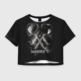 Женская футболка Cropp-top с принтом Monsta X в Петрозаводске, 100% полиэстер | круглая горловина, длина футболки до линии талии, рукава с отворотами | Тематика изображения на принте: dramarama | edm | hyungwon | idol | im | j pop | jooheon | k pop | kihyun | kpop | minhyuk | mv | shownu | the code | wonho | вонхо | монста х | хип хоп