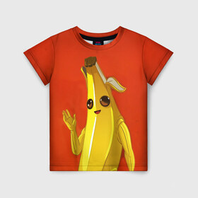 Детская футболка 3D с принтом Banana в Петрозаводске, 100% гипоаллергенный полиэфир | прямой крой, круглый вырез горловины, длина до линии бедер, чуть спущенное плечо, ткань немного тянется | epic | fortnite | банан | фортнайт | эпик