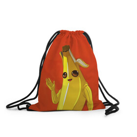 Рюкзак-мешок 3D с принтом Banana в Петрозаводске, 100% полиэстер | плотность ткани — 200 г/м2, размер — 35 х 45 см; лямки — толстые шнурки, застежка на шнуровке, без карманов и подкладки | epic | fortnite | банан | фортнайт | эпик