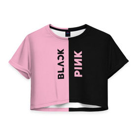 Женская футболка Cropp-top с принтом BLACKPINK в Петрозаводске, 100% полиэстер | круглая горловина, длина футболки до линии талии, рукава с отворотами | black | blackpink | bts | jennie | jisoo | k pop | kim | lalisa | lisa | manoban | park | pink | rose | young | бтс | дженни | джису | ён | ким | лалиса | лиса | манобан | пак | розэ | че
