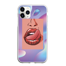 Чехол для iPhone 11 Pro матовый с принтом Губы в Петрозаводске, Силикон |  | lips | абстракт | губы | кожа | лицо | нос | родинка | сердечко | сердце
