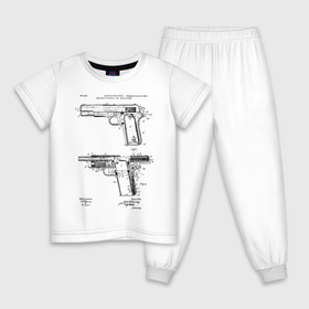 Детская пижама хлопок с принтом Пистолет в Петрозаводске, 100% хлопок |  брюки и футболка прямого кроя, без карманов, на брюках мягкая резинка на поясе и по низу штанин
 | patent | армия | идея | история | оружие | патент | пистолет | разработка | чертеж | чертежи