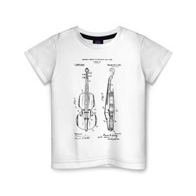 Детская футболка хлопок с принтом Скрипка в Петрозаводске, 100% хлопок | круглый вырез горловины, полуприлегающий силуэт, длина до линии бедер | 