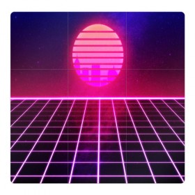 Магнитный плакат 3Х3 с принтом DISCO SUNRISE в Петрозаводске, Полимерный материал с магнитным слоем | 9 деталей размером 9*9 см | bright | colorful | cool | disco | music | music lover | retro | speaker | tape recorder | technique | vintage | винтаж | динамик | диско | магнитофон | меломан | музыка | неон | разноцветный | ретро | техника