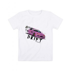 Детская футболка хлопок с принтом Silvia Drift в Петрозаводске, 100% хлопок | круглый вырез горловины, полуприлегающий силуэт, длина до линии бедер | drift | jdm | nissan | s14 | silvia | дрифт
