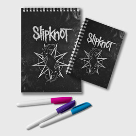 Блокнот с принтом Slipknot в Петрозаводске, 100% бумага | 48 листов, плотность листов — 60 г/м2, плотность картонной обложки — 250 г/м2. Листы скреплены удобной пружинной спиралью. Цвет линий — светло-серый
 | slipknot | we are not your kind | альтернативный метал | грув метал | метал | музыка | ню метал | слипнот