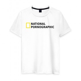 Мужская футболка хлопок с принтом Nation Pornographic в Петрозаводске, 100% хлопок | прямой крой, круглый вырез горловины, длина до линии бедер, слегка спущенное плечо. | Тематика изображения на принте: nation