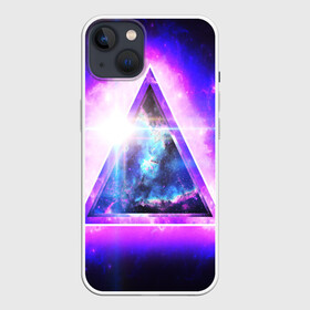 Чехол для iPhone 13 с принтом КОСМИЧЕСКИЙ ТРЕУГОЛЬНИК в Петрозаводске,  |  | bright | colorful | cool | disco | music | music lover | retro | speaker | tape recorder | technique | vintage | винтаж | динамик | диско | магнитофон | меломан | музыка | неон | разноцветный | ретро | техника