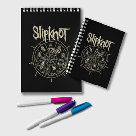 Блокнот с принтом Slipknot в Петрозаводске, 100% бумага | 48 листов, плотность листов — 60 г/м2, плотность картонной обложки — 250 г/м2. Листы скреплены удобной пружинной спиралью. Цвет линий — светло-серый
 | slipknot | we are not your kind | альтернативный метал | грув метал | метал | музыка | ню метал | слипнот