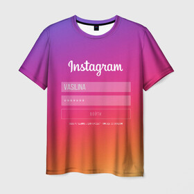 Мужская футболка 3D с принтом Instagram в Петрозаводске, 100% полиэфир | прямой крой, круглый вырез горловины, длина до линии бедер | заказать имя | имена | именные футболки | имя | конструктор имён | меня зовут | редактировать имя | футболки с именами | футболки с текстом