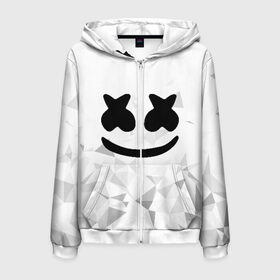 Мужская толстовка 3D на молнии с принтом MARSHMELLO (КАПЮШОН) в Петрозаводске, 100% полиэстер | длина до линии бедра, манжеты и пояс оформлены мягкой тканевой резинкой, двухслойный капюшон со шнурком для регулировки, спереди молния, по бокам два кармана | america | dj | marshmello | usa | америка | маршмелло