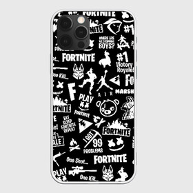 Чехол для iPhone 12 Pro с принтом FORTNITE ПАТТЕРН / ФОРТНАЙТ ПАТТЕРН в Петрозаводске, силикон | область печати: задняя сторона чехла, без боковых панелей | fortnite | fortnite 2 | fortnite x маршмелло | ikonik | marshmello | ninja | ninja streamer | иконик | ниндзя | фортнайт | фортнайт 2 | фортнайт глава 2