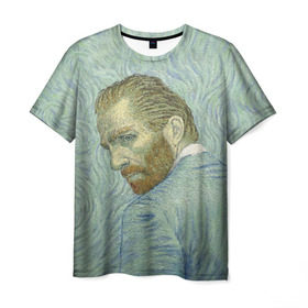 Мужская футболка 3D с принтом Ван Гог в Петрозаводске, 100% полиэфир | прямой крой, круглый вырез горловины, длина до линии бедер | gogh | van | vincent | willem | ван | винсент | гог | постимпрессионизм | художник