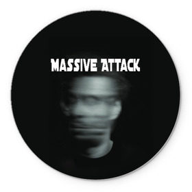 Коврик для мышки круглый с принтом Massive Attack в Петрозаводске, резина и полиэстер | круглая форма, изображение наносится на всю лицевую часть | грант маршалл | роберт дель ная | трип хоп