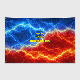 Флаг-баннер с принтом RAMMSTEIN в Петрозаводске, 100% полиэстер | размер 67 х 109 см, плотность ткани — 95 г/м2; по краям флага есть четыре люверса для крепления | lindemann | rammstein | рамштайн | тилль линдеманн