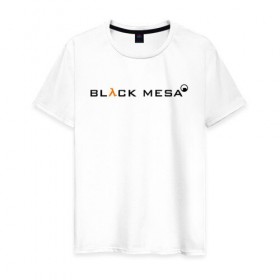 Мужская футболка хлопок с принтом HALF-LIFE BLACK MESA в Петрозаводске, 100% хлопок | прямой крой, круглый вырез горловины, длина до линии бедер, слегка спущенное плечо. | 