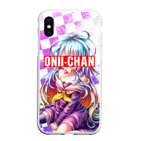 Чехол для iPhone XS Max матовый с принтом ONNI-CHAN (Плашка переносная) в Петрозаводске, Силикон | Область печати: задняя сторона чехла, без боковых панелей | Тематика изображения на принте: anime | game | life | manga | no game | no game no life | no life | onni chan | sempai | senpai | аниме | без игры без жизни | братишка | манга | семпай | сенпай