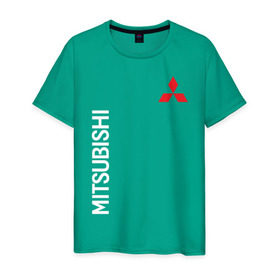 Мужская футболка хлопок с принтом MITSUBISHI в Петрозаводске, 100% хлопок | прямой крой, круглый вырез горловины, длина до линии бедер, слегка спущенное плечо. | mitsubishi | sport | митсубиси | митсубиши | спорт