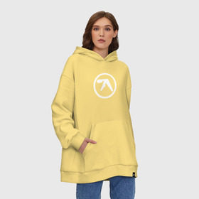 Худи SuperOversize хлопок с принтом Aphex Twin в Петрозаводске, 70% хлопок, 30% полиэстер, мягкий начес внутри | карман-кенгуру, эластичная резинка на манжетах и по нижней кромке, двухслойный капюшон
 | Тематика изображения на принте: intelligent dance music | драм энд бэйс | ричард дэвид джеймс | техно | эйсид | эмбиент