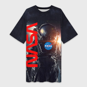 Платье-футболка 3D с принтом Nasa Apollo 16 в Петрозаводске,  |  | apollo 16 | apolo 16 | nasa | аполон 16 | наса | насса