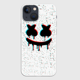 Чехол для iPhone 13 mini с принтом MARSHMELLO GLITCH в Петрозаводске,  |  | america | dj | marshmello | usa | америка | маршмелло