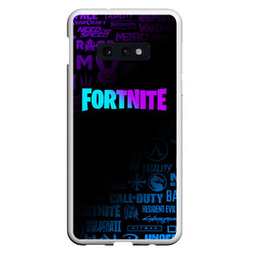 Чехол для Samsung S10E с принтом FORTNITE в Петрозаводске, Силикон | Область печати: задняя сторона чехла, без боковых панелей | borderlands | call of duty | counter strike | cs go | dark souls | devil may cry | dmc | face | fallout | far cry | stalker | tes | the elder scrolls | the last of us | the witcher | warframe | watch dogs | варфрейм | ведьмак | масс эффект |