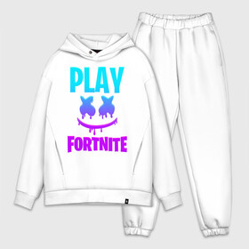 Мужской костюм хлопок OVERSIZE с принтом FORTNITE x MARSHMELLO в Петрозаводске,  |  | fortnite | fortnite x | marshmello | маршмелло | фортнайт